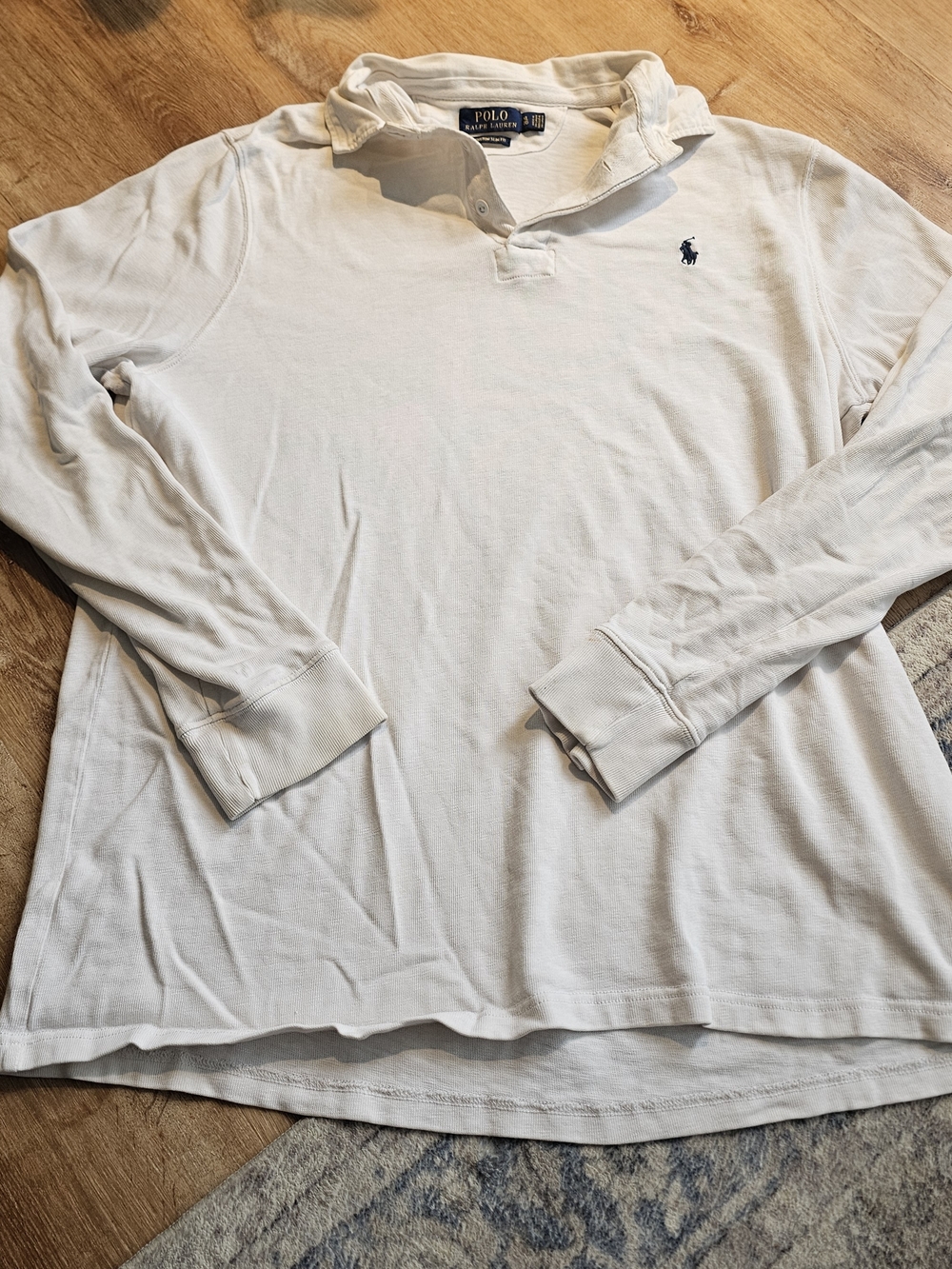 men's Polo Ralph Lauren long-sleeve waffle-knit polo shirt Size XL